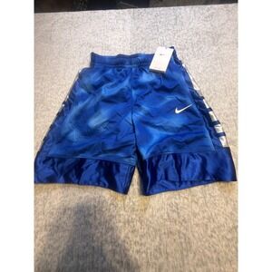 Nike Dri Fit Kids Basketball Shorts Blue Silver Loose Fit Size L NWT